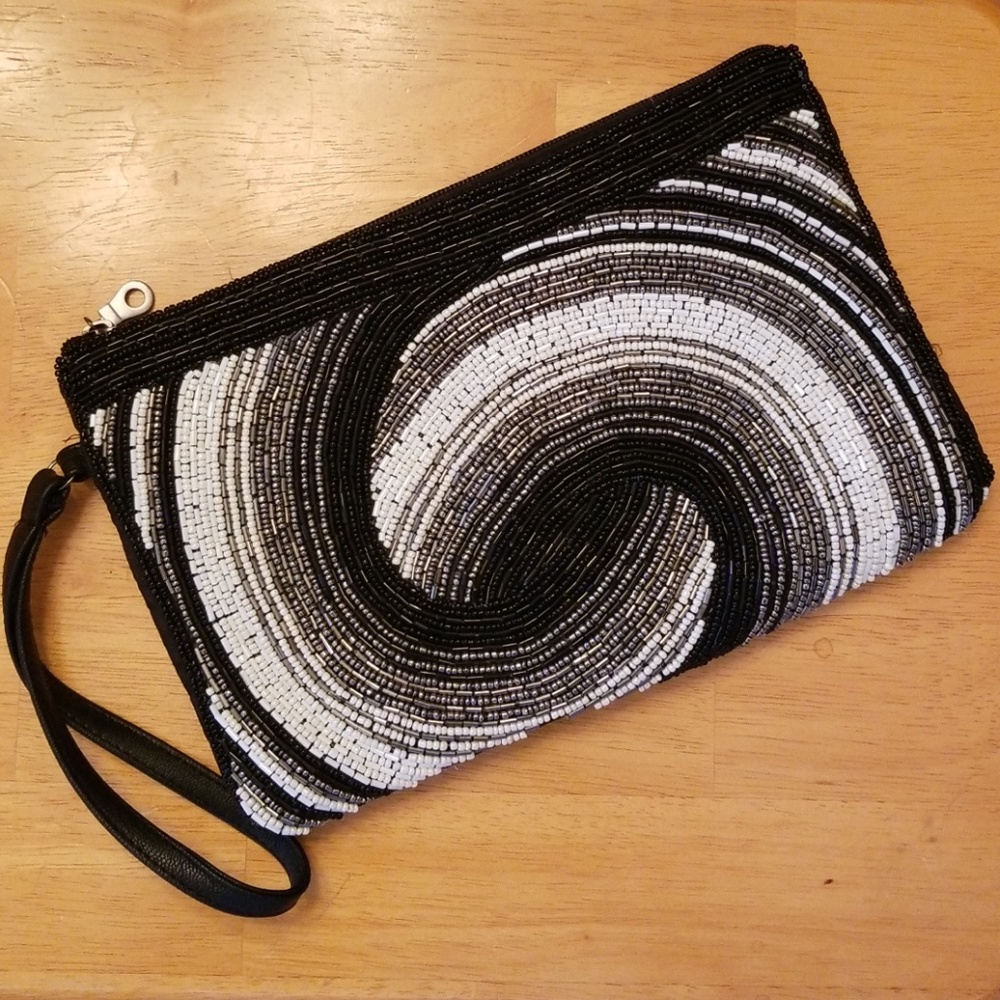 Handmade beaded clutch